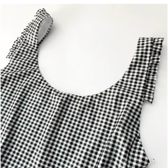 Amanda Uprichard High Thigh Low Back Ruffle One Piece Swimsuit Size Small - Picture 5 of 11